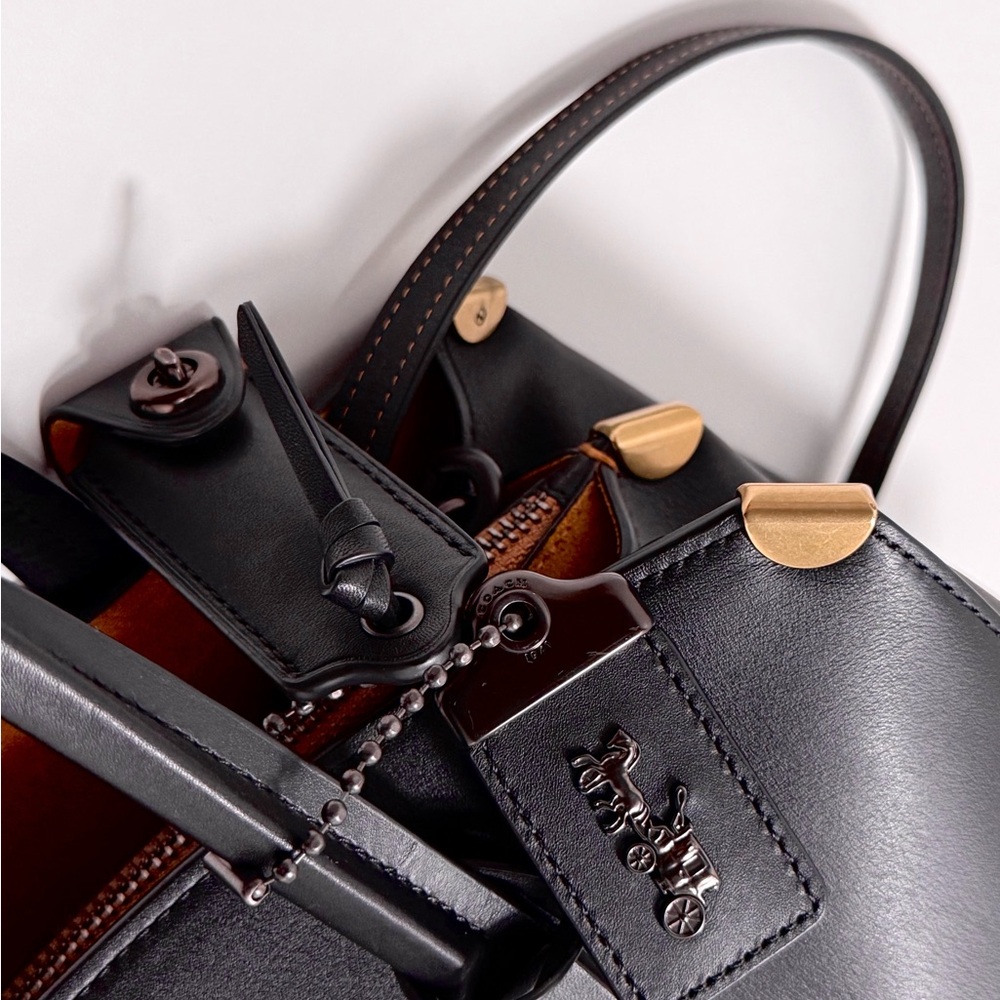 Coach 1941 Cooper Carryall Black Glovetanned Leather Satchel Top Handle - Picture 7 of 16